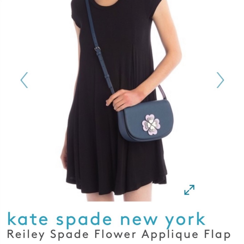 KATE SPADE NWT Reiley Spade Flower Applique Crossbody leather bag
